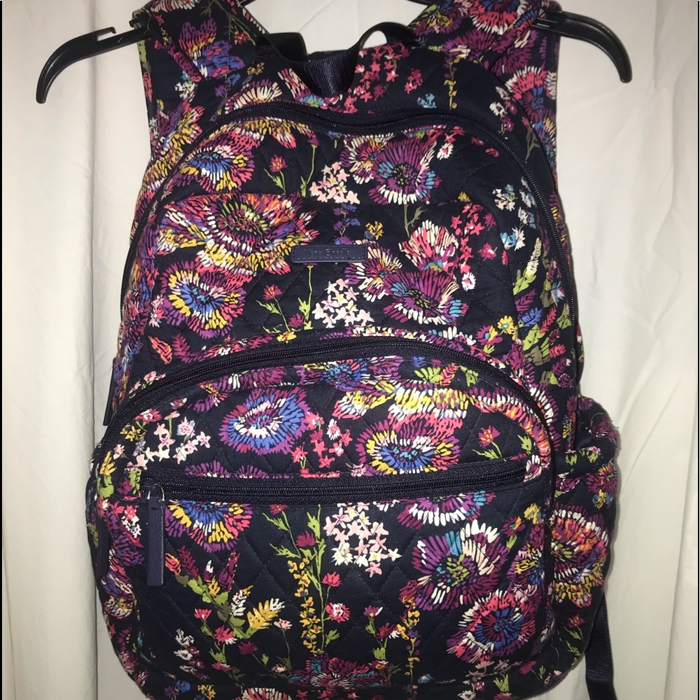 Vera Bradley Essentials Backpack Midnight Wildflowers Quilted